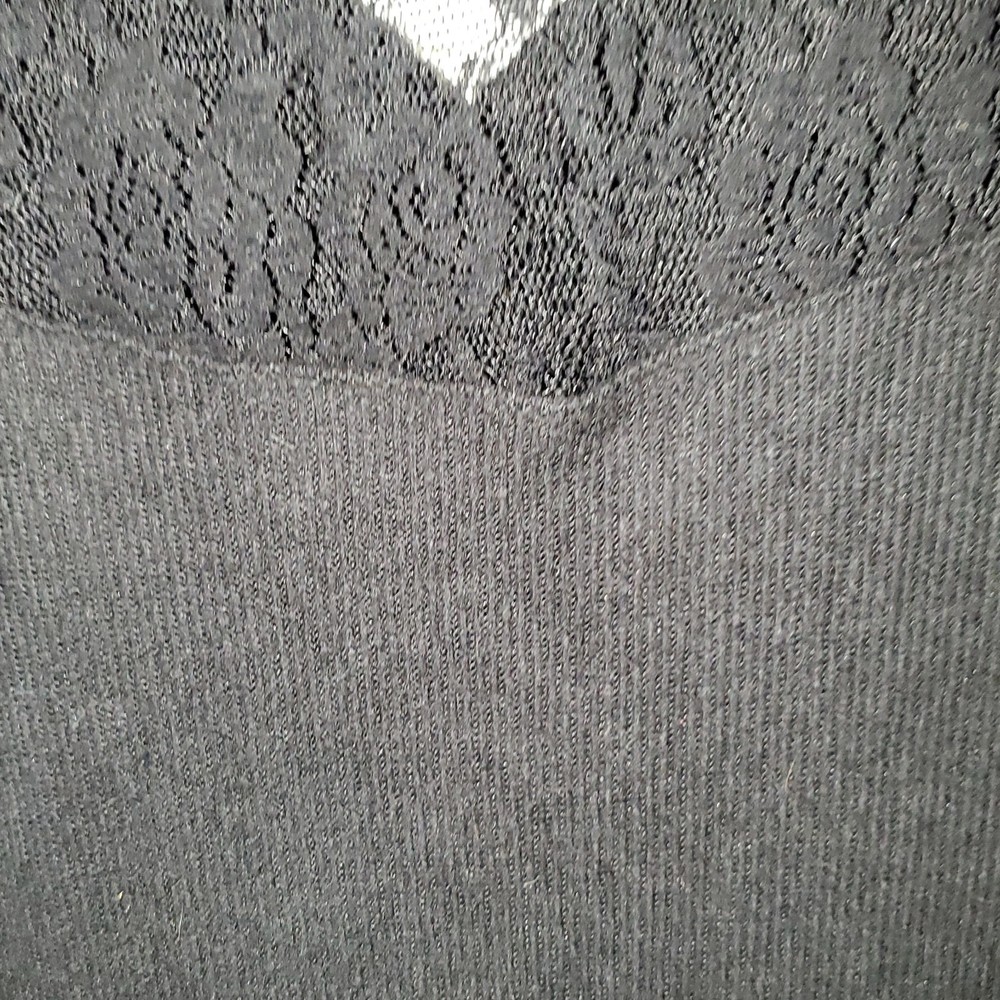 Falls Creek Women's Sweater Soft Loose Fit Henley Style Lace Detail Size L - Picture 13 of 13